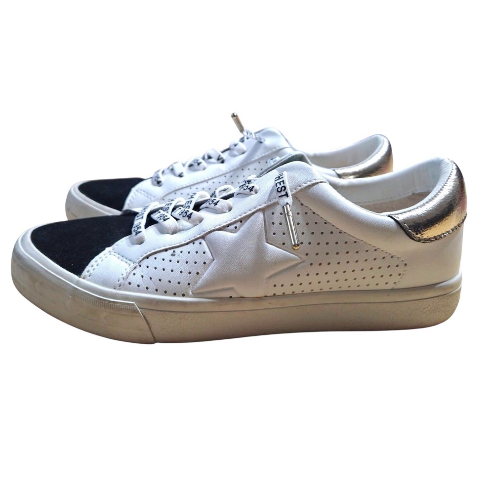 Vintage Havana Est 1954 Gadol White Black Star Leather Sneakers Women Size 8 - Picture 5 of 7